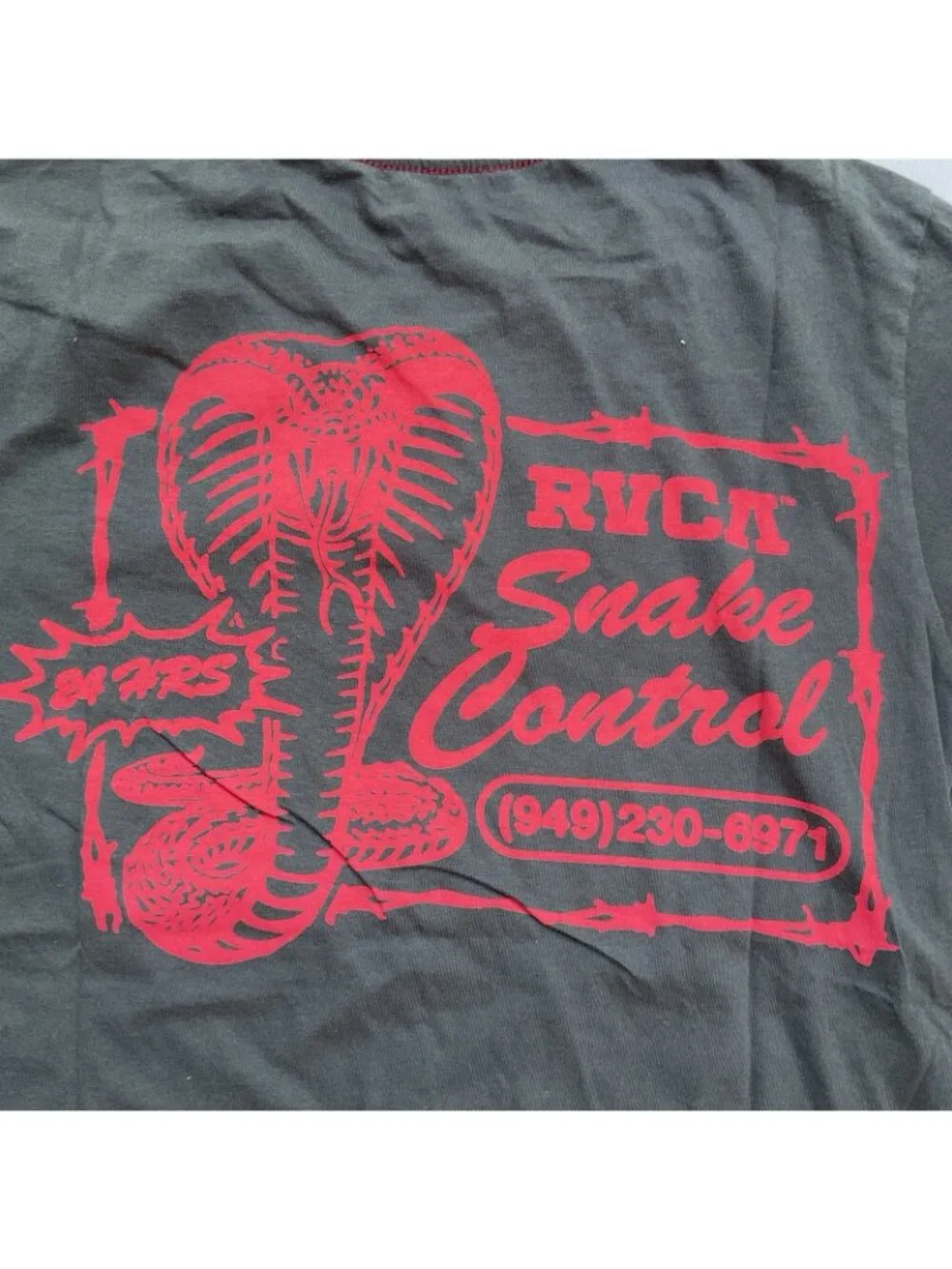 RVCA Boy’s Cobra Service T-Shirt Short Sleeves Printed Youth Size M